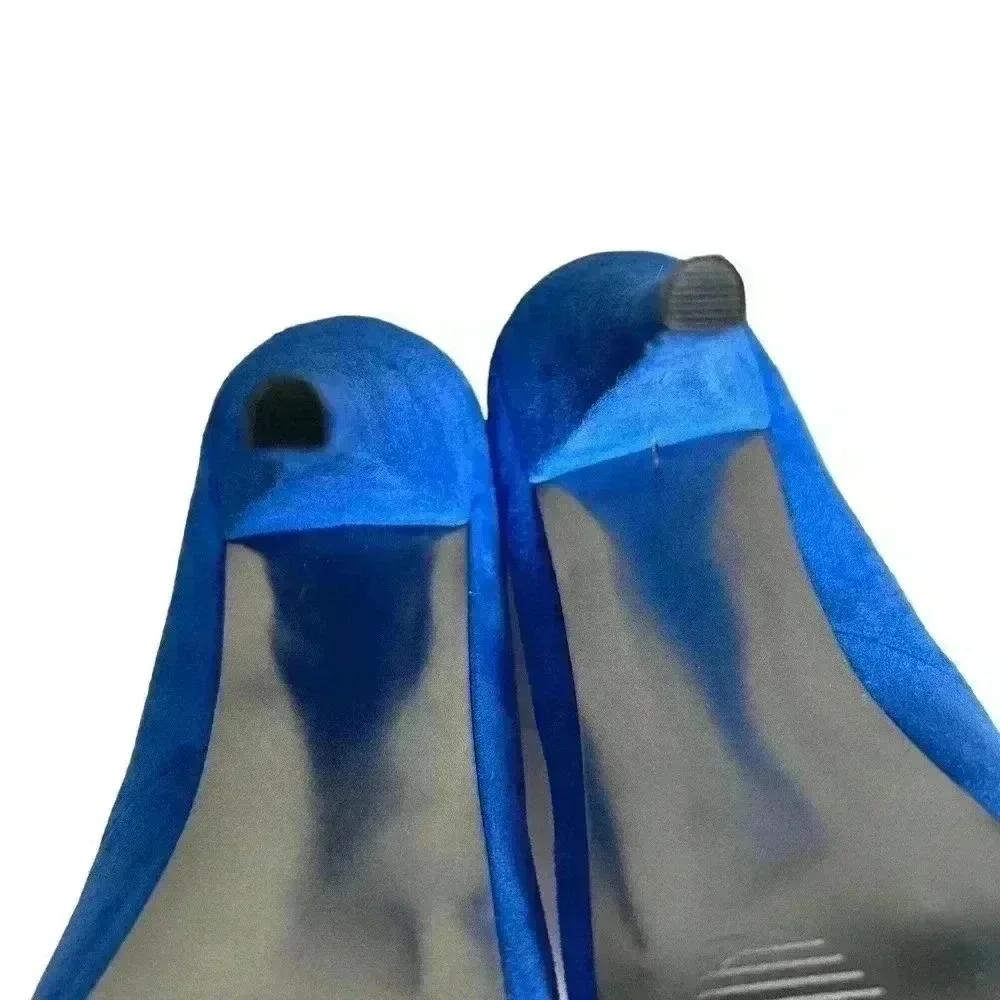 Steve Madden Trinitie Blue Suede Hidden Platform Stiletto Heel Sz 7.5 EUC